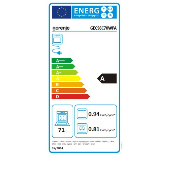 Gorenje GECS6C70WPA Kerámia tűzhely