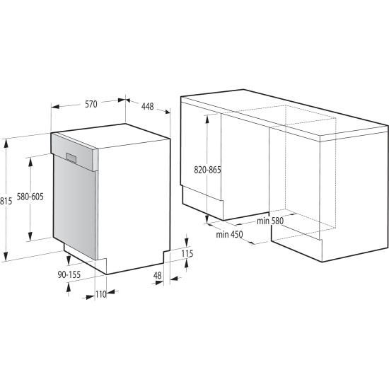 Gorenje GI520E15X Beépíthető 9-10 terítékes mosogatógép