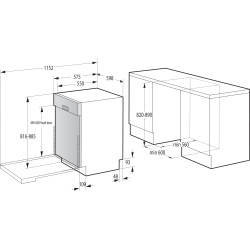 Gorenje GI642E90X Beépíthető 12-15 terítékes mosogatógép