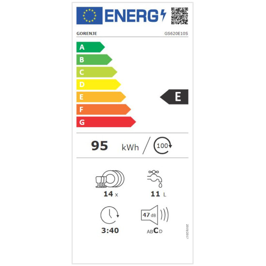 Gorenje GS620E10S 12-16 terítékes mosogatógép