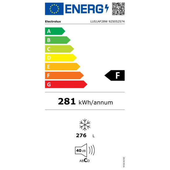 Electrolux LUS1AF28W Fagyasztószekrény