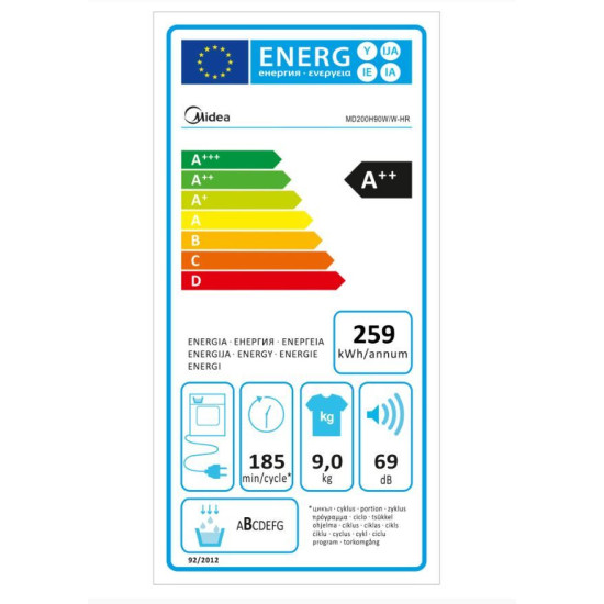 Midea MD200H90WWHR Hőszivattyús szárítógép
