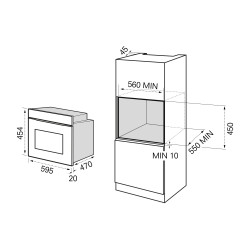 MasterKitchen MKMW45446PRXS Beépíthető kompakt sütő