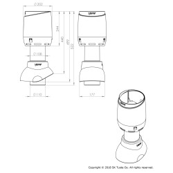 Vilpe VILPE 110P/300 FLOW tetőszellőző, antracit (új színárnyalat) Szellőztető ventilátor tartozékok