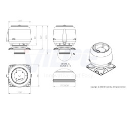 VILPE VILPE 125S 250x250-es tetőszellőző, téglavörös Szellőztető ventilátor tartozékok