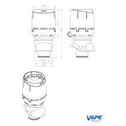 Vilpe Vilpe ECo200P/500 XL FLOW tetőventilátor, antracit (új színárnyalat) Szellőztető ventilátor tartozékok