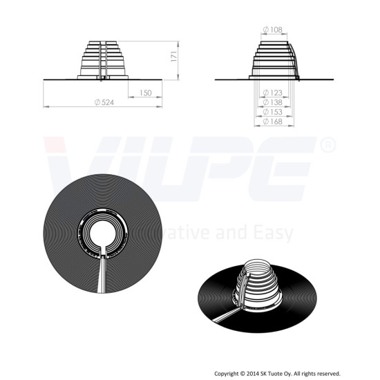 VILPE VILPEÂR R-zsindely készlet 110-170 Szellőztető ventilátor tartozékok