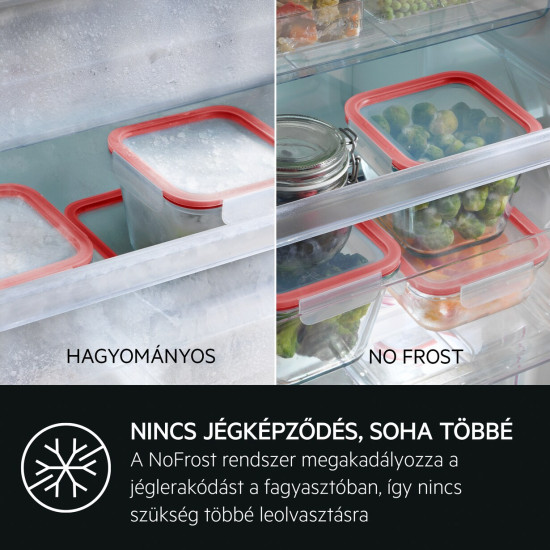 AEG SCB819E8TS Beépíthető kombinált alul fagyasztós hűtő