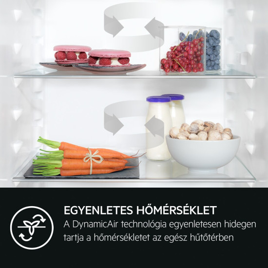 AEG SCB819E8TS Beépíthető kombinált alul fagyasztós hűtő