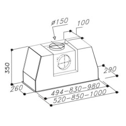 Sirius SIRIUS - Páraelszívó SL-906 L TW 85 cm Aláépíthető páraelszívó