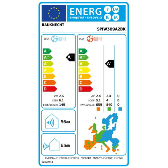 Whirlpool SPIW309A2BK Inverter klíma