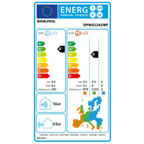 Whirlpool SPIW312A2WF Inverter klíma