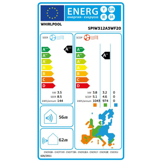 Whirlpool SPIW312A3WF20 Inverter klíma