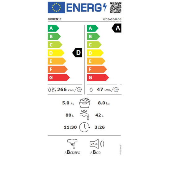 Gorenje WD2A854ADS Mosó-szárítógép