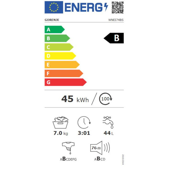 Gorenje WNEI74BS Elöltöltős mosógép