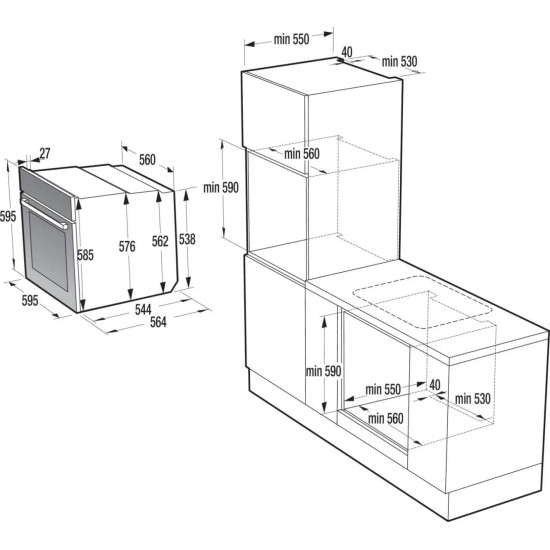 Gorenje BOP6737E05EPMB Beépíthető villany sütő