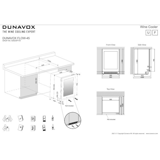 Dunavox DAUF45125DTO Beépíthető borhűtő
