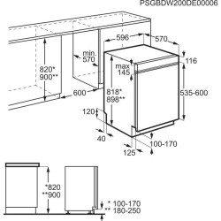 AEG GT5200D1SNM Beépíthető 12-15 terítékes mosogatógép