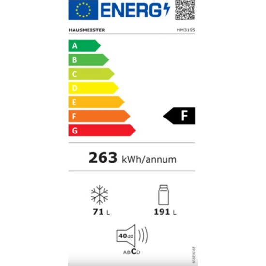 Hausmeister HM3195E Kombinált alulfagyasztós hűtőszekrény