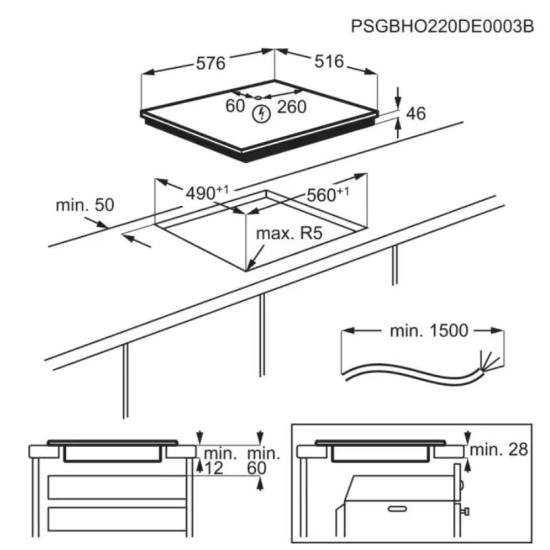 AEG IKB64431XB Beépíthető indukciós főzőlap