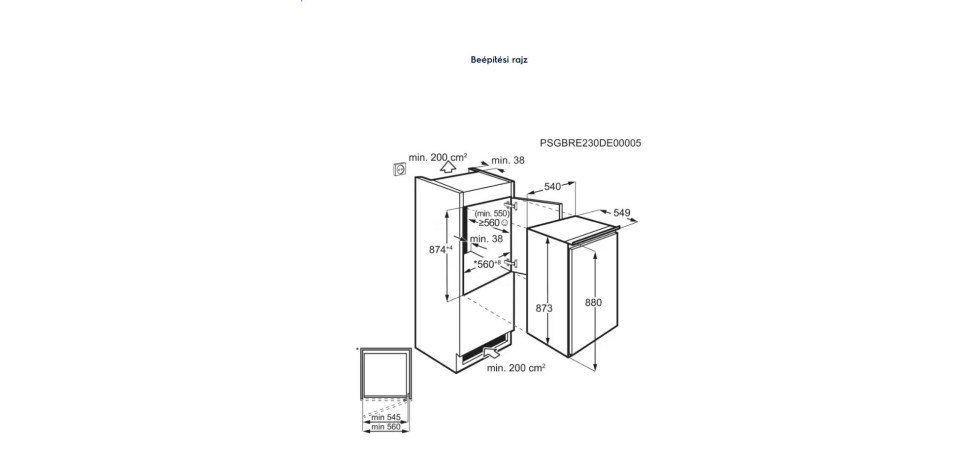 Electrolux LFB2AE88S1 Beépíthető egyajtós hűtőszekrény Electrolux LFB2AE88S1 Beépíthető egyajtós hűtőszekrény