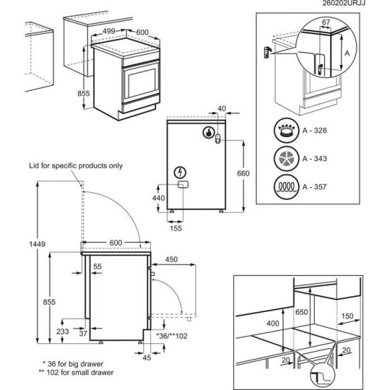 Electrolux LKG504011X Gáz tűzhely