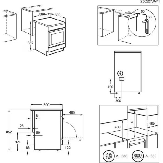 Electrolux LKR64022AW Kerámia tűzhely