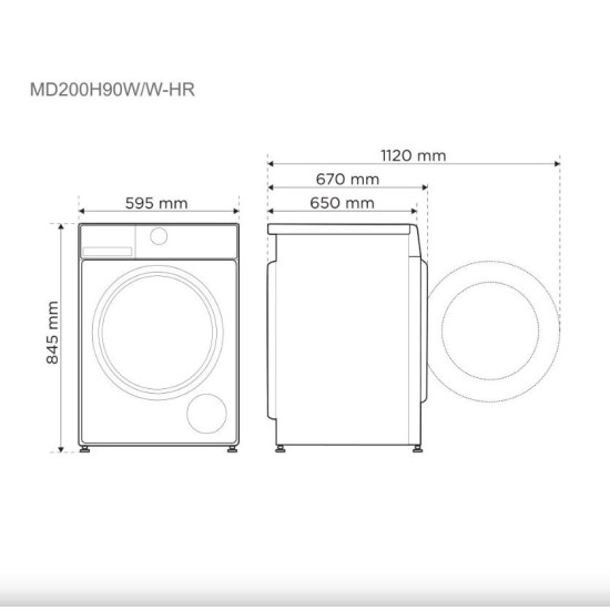 Midea MD200H90BWWHR Hőszivattyús szárítógép