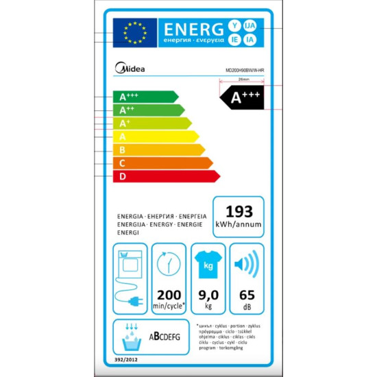 Midea MD200H90BWWHR Hőszivattyús szárítógép