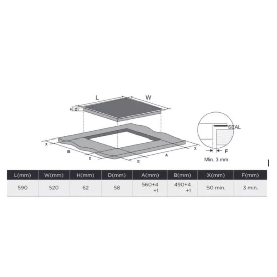 Midea MIH740F238K0 Beépíthető indukciós főzőlap