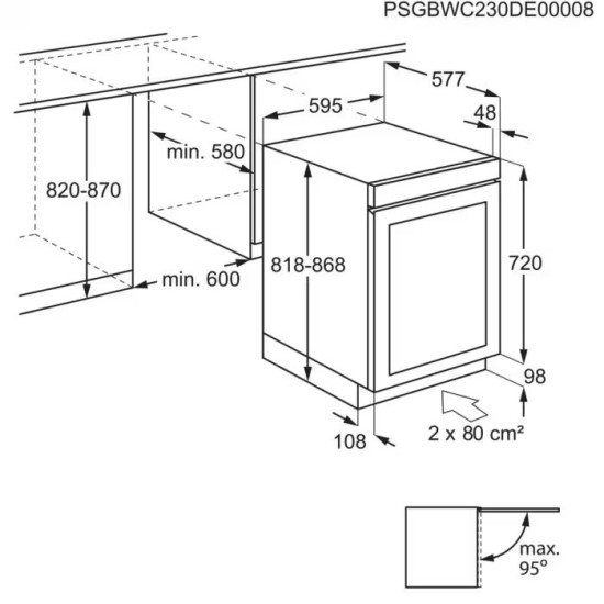 AEG NSW8D826GT Beépíthető borhűtő
