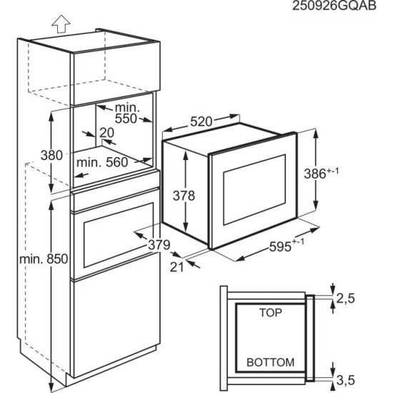 AEG OS5GM251EB Állószekrénybe építhető mikrohullámú sütő