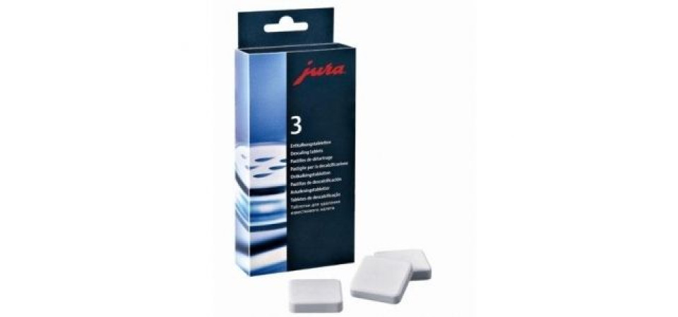 Jura VÍZKŐTELENÍTŐTABLETTA3X3DBOS Vízkőoldó kávéfőzőhöz Jura VÍZKŐTELENÍTŐTABLETTA3X3DBOS Vízkőoldó kávéfőzőhöz