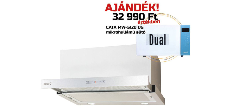 Cata CATA - Páraelszívó TFH-7600 X inox + AJÁNDÉK MW-5120 DG blue mikrohullámú sütő Kihúzható páraelszívó