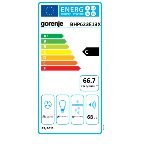 Gorenje BHP623E13X Kihúzható páraelszívó Gorenje BHP623E13X Kihúzható páraelszívó