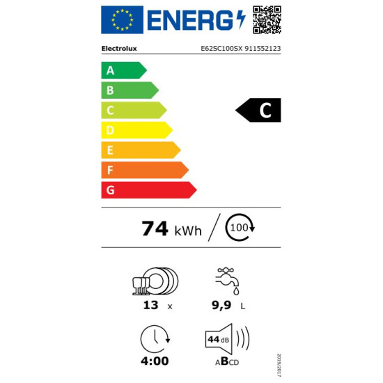 Electrolux E62SC100SX 12-16 terítékes mosogatógép