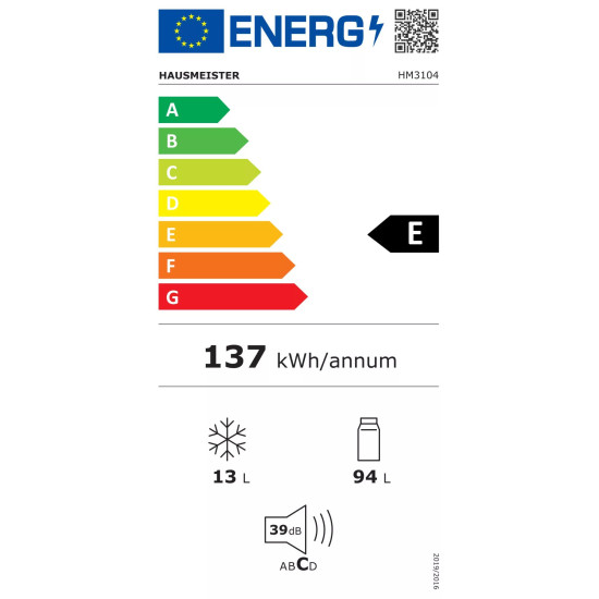 Hausmeister HM3104 Egyajtós hűtőszekrény
