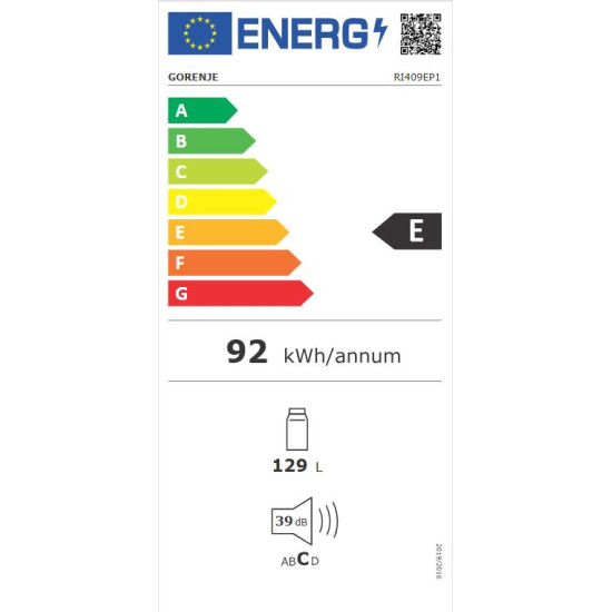 Gorenje RI409EP1 Beépíthető egyajtós hűtőszekrény