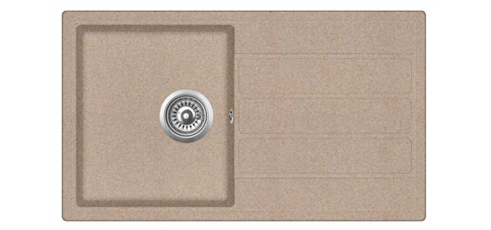 Evido EVIDO Easy 45S gránit mosogató, 760 x 440 mm, avena 105981 Gránit mosogatótálca