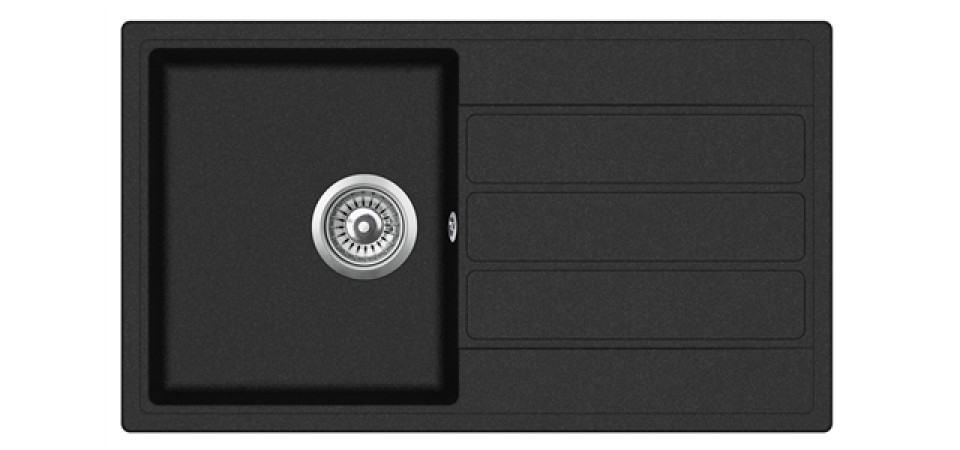 Evido EVIDO Easy 45S gránit mosogató, 760 x 440 mm, antracit 105982 Gránit mosogatótálca
