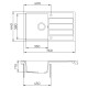 Evido EVIDO EASY 45S gránit mosogató 760x440 antracit 105982BK Gránit mosogatótálca