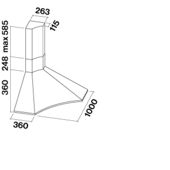 FALMEC Falmec ELIOS 100 cm sarok páraelszívó, inox 2306322 Sarokba építhető páraelszívó