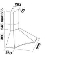 FALMEC ELIOS sarok páraelszívó, 90 cm, inox 2341781 Sarokba építhető páraelszívó