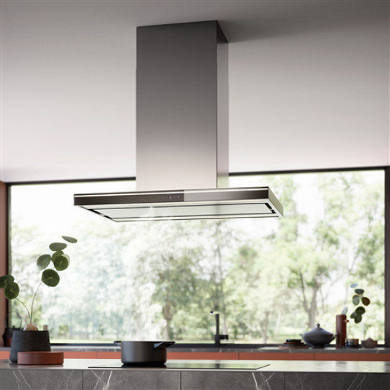FALMEC Falmec LUMINA NRS 90 cm fali páraelszívó, inox/fekete üveg 2348162 Kürtős páraelszívó