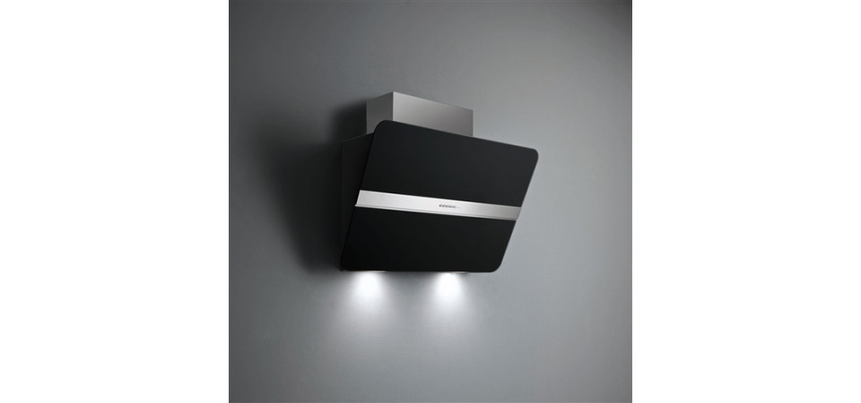 FALMEC FLIPPER NRS fali páraelszívó, 85 cm, matt fekete üveg 2353739 Kürtős páraelszívó