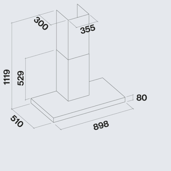 FALMEC PLANE NO-DROP fali páraelszívó, 90 cm, fekete 2362564 Kürtős páraelszívó