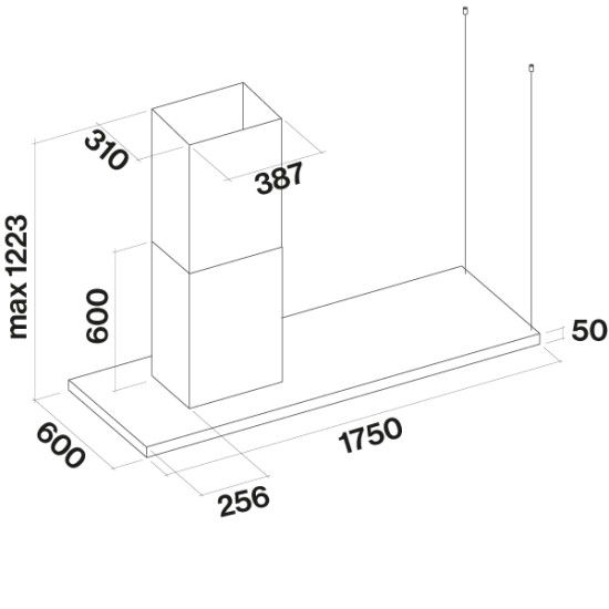 FALMEC Falmec LUMEN NRS 175 cm sziget páraelszívó, balos, inox 2362908 Sziget páraelszívó