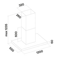 FALMEC PLANE PLUS sziget páraelszívó, 120 cm, fehér 2367019 Sziget páraelszívó