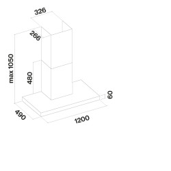 FALMEC Falmec PLANE PLUS 120 cm fali páraelszívó, fekete 2367095 Kürtős páraelszívó