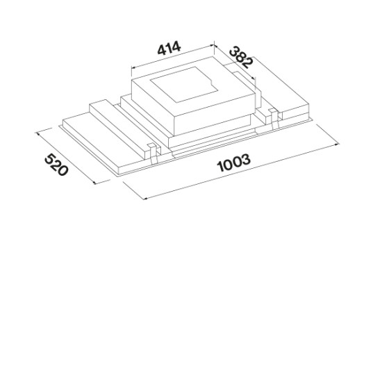 FALMEC MIRAGE mennyezeti páraelszívó, 100 cm, fehér 2369761 Kürtős páraelszívó